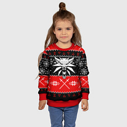 Свитшот детский The Witcher christmas sweater, цвет: 3D-красный — фото 2