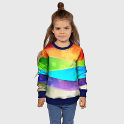 Свитшот детский Абстрактный разноцветный волнистый фон со снежинка, цвет: 3D-синий — фото 2