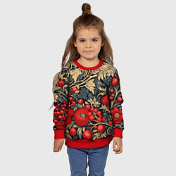 Свитшот детский Новогодние ягодки и узоры, цвет: 3D-красный — фото 2