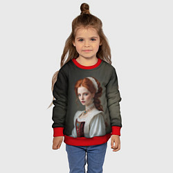 Свитшот детский Девушка знатного происхождения, цвет: 3D-красный — фото 2