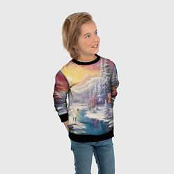 Свитшот детский Сказочное сияние нового года, цвет: 3D-черный — фото 2