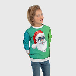 Свитшот детский Дед Мороз в очках, цвет: 3D-белый — фото 2