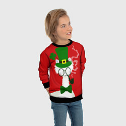 Свитшот детский Лама - альпака в день Патрика, цвет: 3D-черный — фото 2