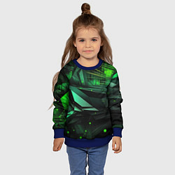 Свитшот детский Мир абстрактной зелени, цвет: 3D-синий — фото 2