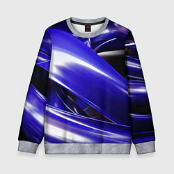 Свитшот детский Blue black abstract, цвет: 3D-меланж