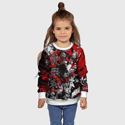 Свитшот детский Японский стиль иероглифы, цвет: 3D-белый — фото 2