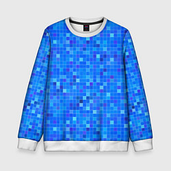 Свитшот детский Голубая мозаика, цвет: 3D-белый