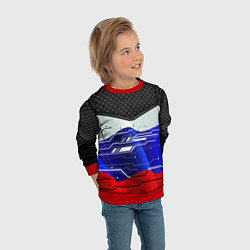Свитшот детский Стёганные ромбы: русский хакер, цвет: 3D-красный — фото 2