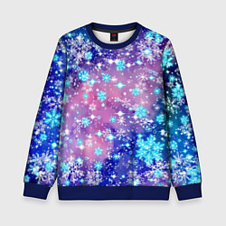 Детский свитшот Снежинки - морозный паттерн