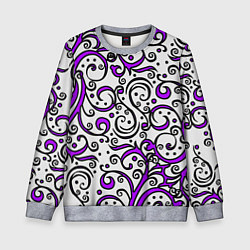 Детский свитшот Фиолетовые кружевные узоры
