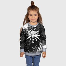 Свитшот детский Медальон ведьмака - брызги, цвет: 3D-меланж — фото 2