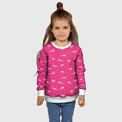 Свитшот детский Розовые зайцы, цвет: 3D-белый — фото 2