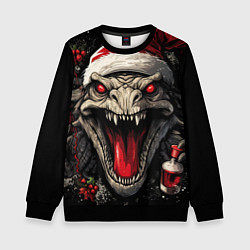 Свитшот детский Злой новогодний дракон, цвет: 3D-черный