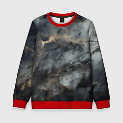 Свитшот детский Темно-серый мрамор, цвет: 3D-красный