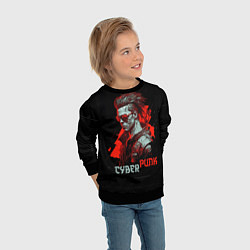 Свитшот детский Cyberpunk man, цвет: 3D-черный — фото 2