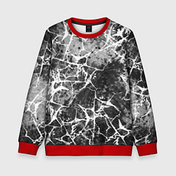 Детский свитшот Абстракция - белые трещины на сером фоне