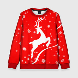 Свитшот детский Christmas deer, цвет: 3D-красный