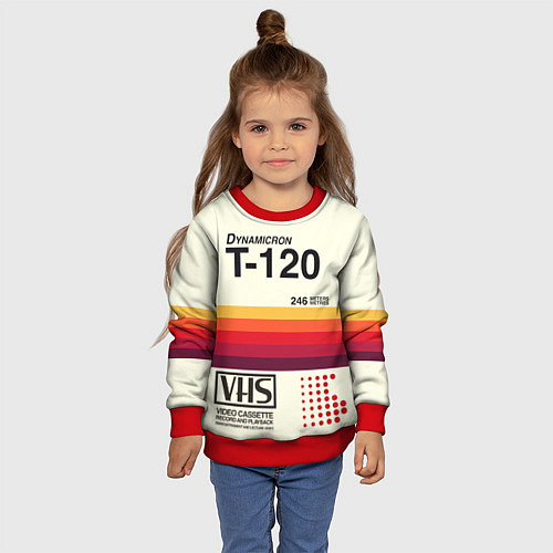 Детский свитшот VHS ретро видеокассета / 3D-Красный – фото 4