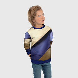 Свитшот детский Фиолетовая вставка на золотом фоне, цвет: 3D-синий — фото 2