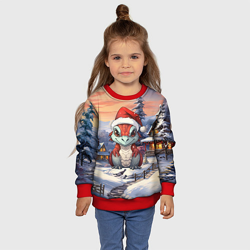 Детский свитшот Красный дракончик 2024 / 3D-Красный – фото 4