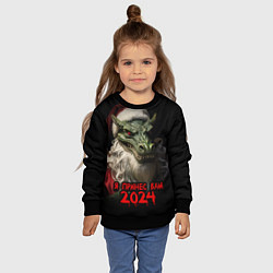 Свитшот детский Дракон Санта 2024, цвет: 3D-черный — фото 2