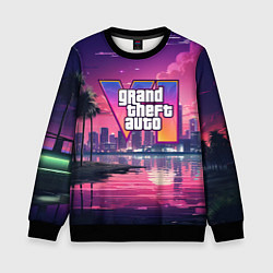 Свитшот детский GTA 6 nigh city, цвет: 3D-черный