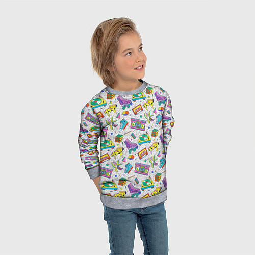 Детский свитшот Ностальгия 90 ретро / 3D-Меланж – фото 3