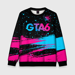 Детский свитшот GTA6 - neon gradient посередине