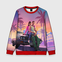 Свитшот детский Люсия с парнем gta 6, цвет: 3D-красный