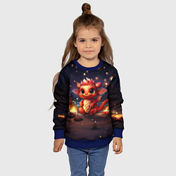 Свитшот детский Дракон амурный искоркогонь, цвет: 3D-синий — фото 2