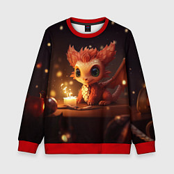 Свитшот детский Дракон великолепный звездоцап, цвет: 3D-красный