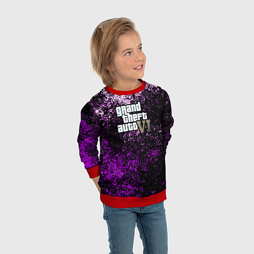 Детский свитшот Grand Theft Auto 6 vice city / 3D-Красный – фото 3