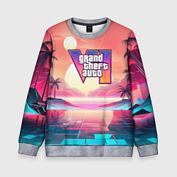 Свитшот детский GTA 6 retro abstract, цвет: 3D-меланж