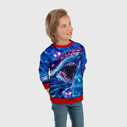 Свитшот детский Фиолетовая акула, цвет: 3D-красный — фото 2