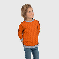 Свитшот детский Объёмные пирамиды сочный апельсиновый, цвет: 3D-меланж — фото 2