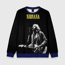 Свитшот детский Группа Nirvana Курт Кобейн, цвет: 3D-синий