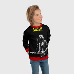 Свитшот детский Группа Nirvana Курт Кобейн, цвет: 3D-красный — фото 2