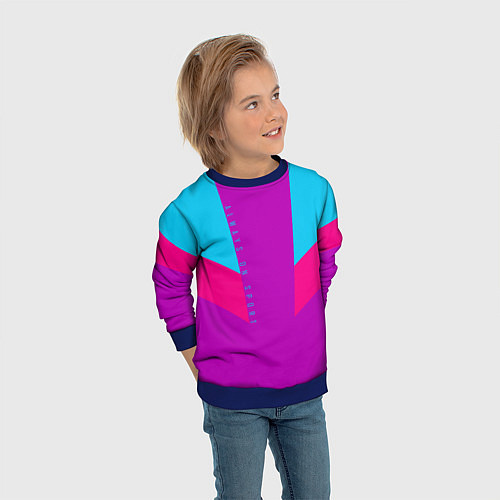 Детский свитшот Always in sports сиреньевый / 3D-Синий – фото 3
