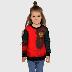 Свитшот детский Россия герб спорт краски, цвет: 3D-черный — фото 2