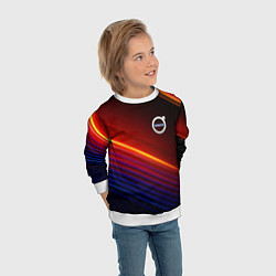 Свитшот детский Volvo neon gradient auto, цвет: 3D-белый — фото 2