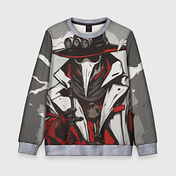 Свитшот детский Красный чумной доктор, цвет: 3D-меланж