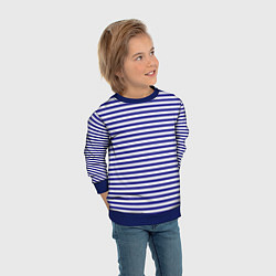 Свитшот детский Тельняшка моряка, цвет: 3D-синий — фото 2
