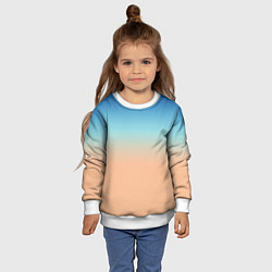 Свитшот детский Сине-бежевый градиент, цвет: 3D-белый — фото 2