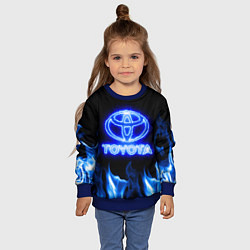 Свитшот детский Toyota neon fire, цвет: 3D-синий — фото 2