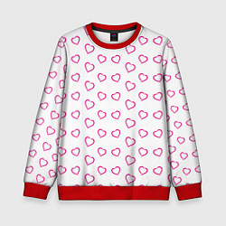 Свитшот детский Паттерн сердце, цвет: 3D-красный
