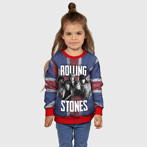 Детский свитшот Rolling Stones - Great britain / 3D-Красный – фото 4