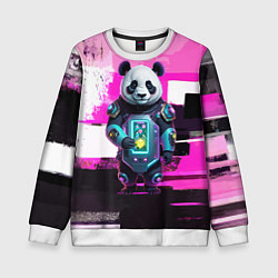 Свитшот детский Funny panda - cyberpunk, цвет: 3D-белый