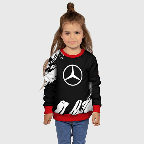 Детский свитшот Mercedes benz краски спорт / 3D-Красный – фото 4