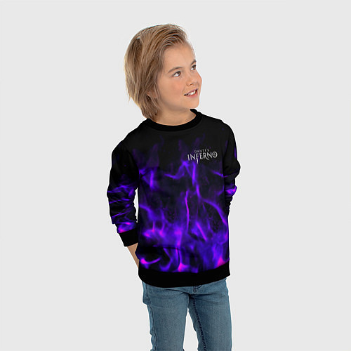 Детский свитшот Dantes Inferno flame neon / 3D-Черный – фото 3
