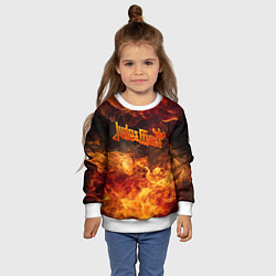 Свитшот детский Fire - Judas Priest, цвет: 3D-белый — фото 2